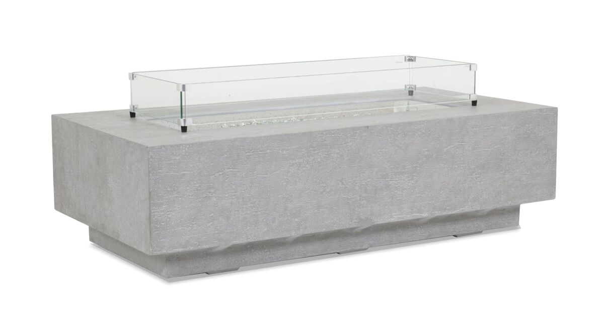 Gravelstone Rectangular Fire Table w/ Glass Surround