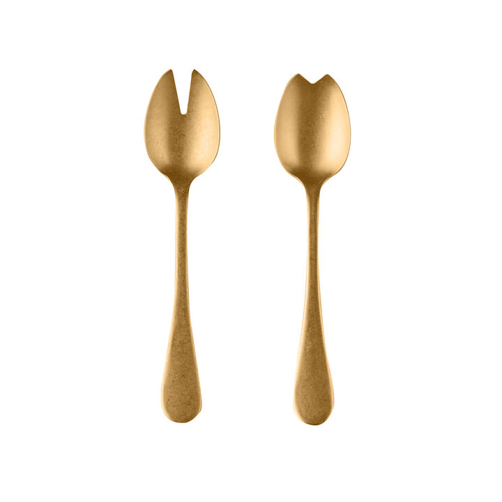 Vintage 2-Piece Salad Serving Set in Gold