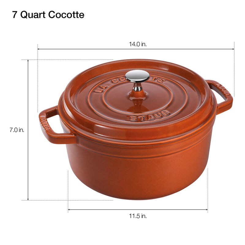 Staub Cast Iron 7-qt Round Cocotte - Basil