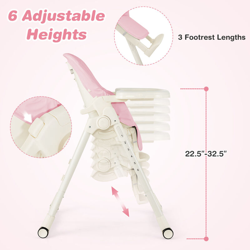 4-in-1 Baby High Chair with 6 Adjustable Heights