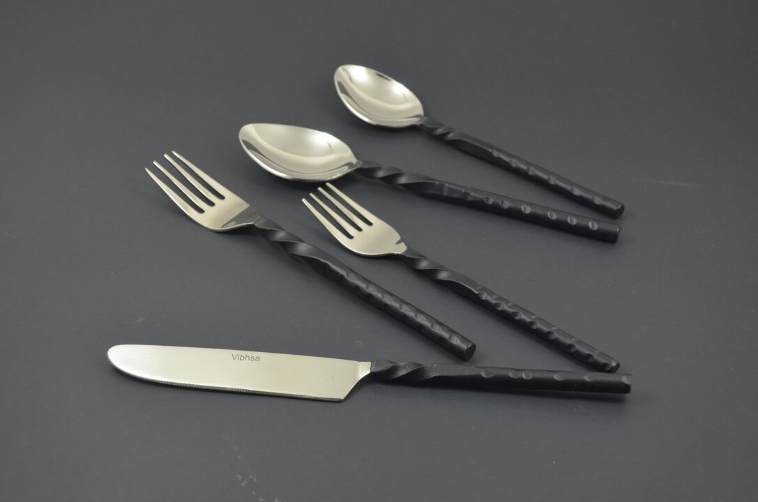 Black Stainless Steel Flatware Set of 20 PC