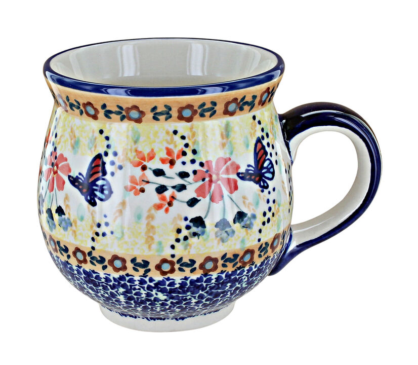 Blue Rose Polish Pottery Blue Violet Large Bubble Mug