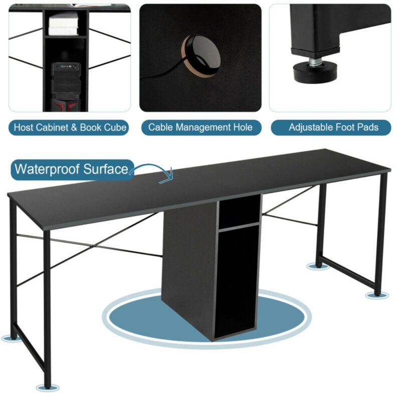 Multifunctional Office Desk for 2 Person with Storage