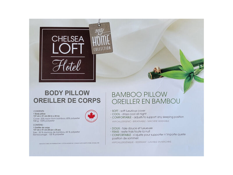 Cotton House - Bamboo Pillow, Hypoallergenic, Body Pillow Size