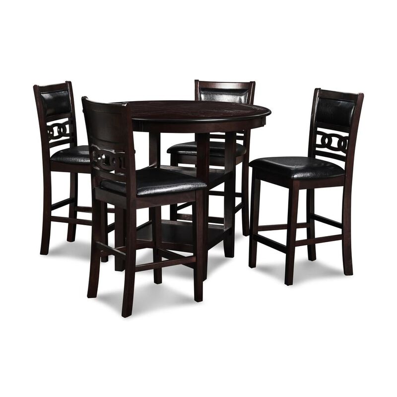 New Classic Furniture Furniture Gia 5-Piece Transitional Wood Dining Set in Ebony