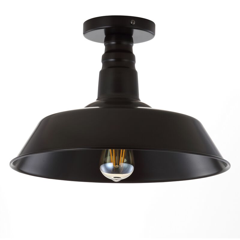 Camila Classic Industrial Indoor/Outdoor Iron LED Semi Flush Mount