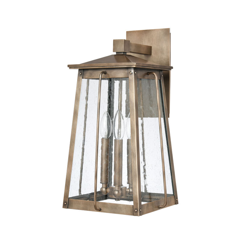 Kirkdale 19'' High 3-Light Brass Outdoor Sconce