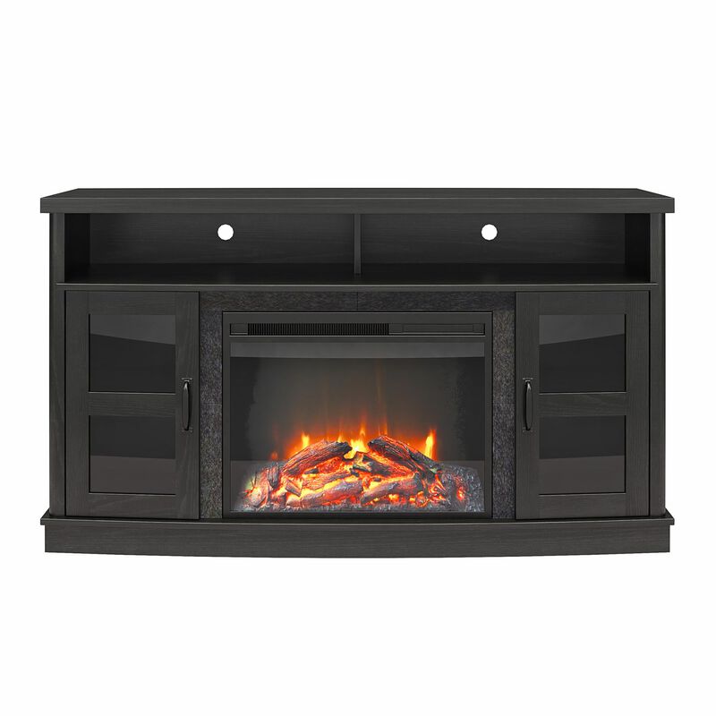 Barrow Creek Fireplace Console with Glass Doors for TVs up to 60"