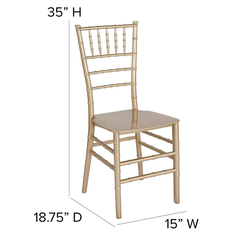Flash Furniture HERCULES Series Gold Resin Stacking Chiavari Chair