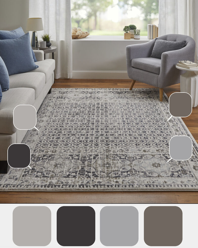 Kano 3874F Ivory/Taupe/Gray 2'2" x 3' Rug