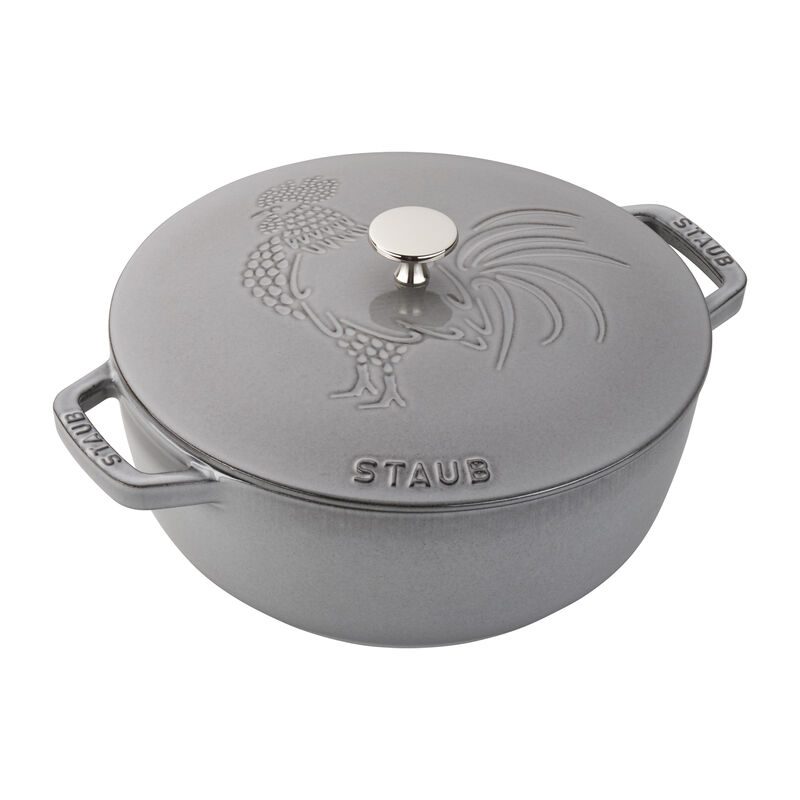 Staub Cast Iron 3.75-qt Essential French Oven Rooster - Graphite Grey