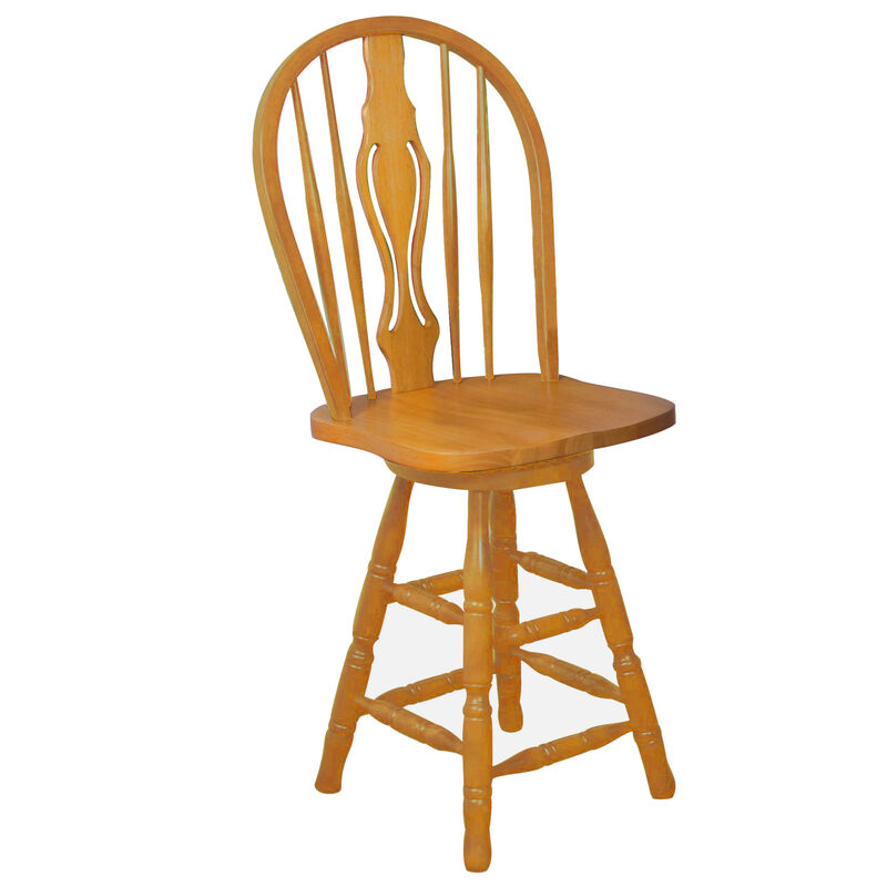 Oak Selections 45 in. High Back Wood Frame 24 in. Bar Stool