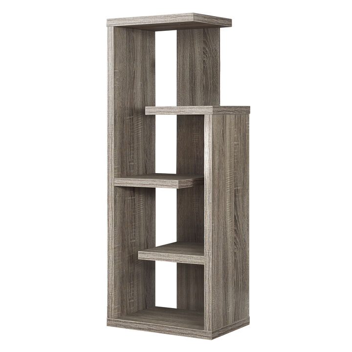 Monarch Specialties I 2467 Bookshelf, Bookcase, Etagere, 4 Tier, 48"H, Office, Bedroom, Laminate, Brown, Contemporary, Modern