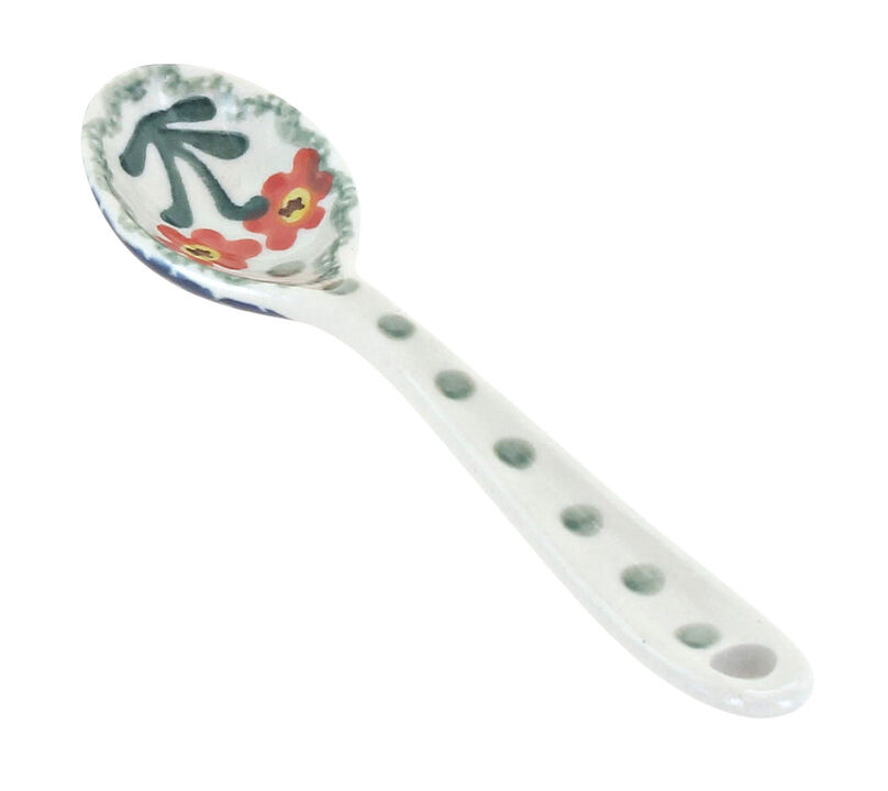 Blue Rose Polish Pottery Summer Blooms Sugar Spoon