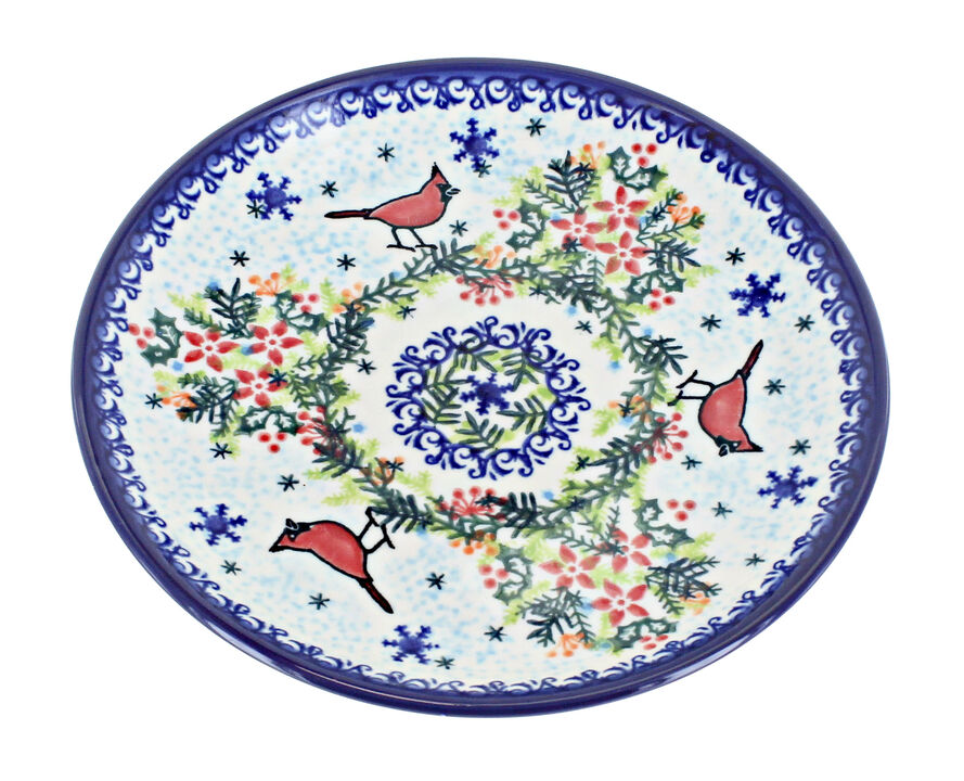 Blue Rose Polish Pottery Noel Nights Dessert Plate