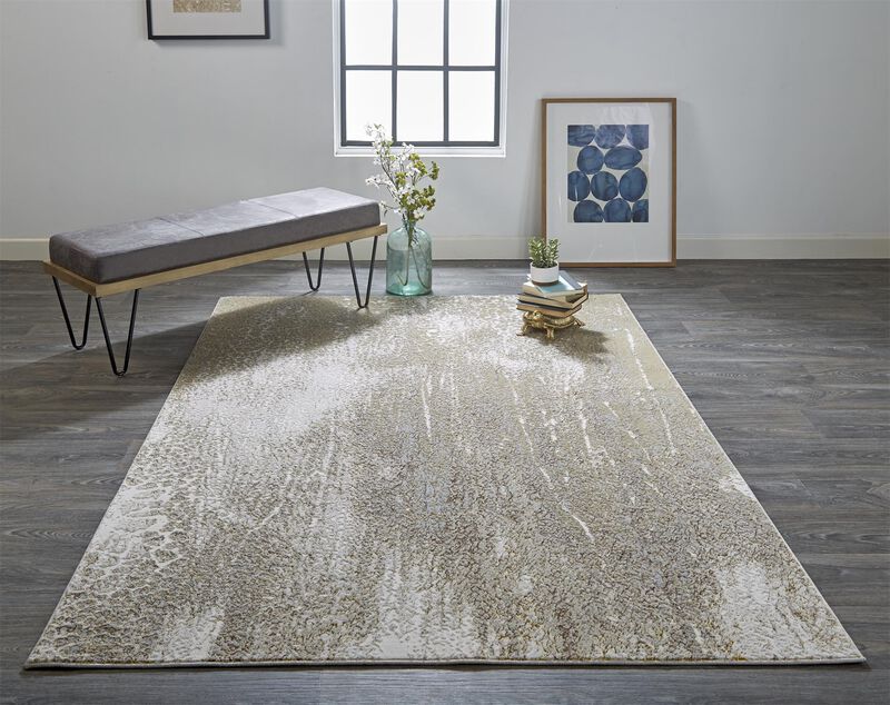 Aura 3739F Ivory/Gray/Gold 6'7" x 9'6" Rug