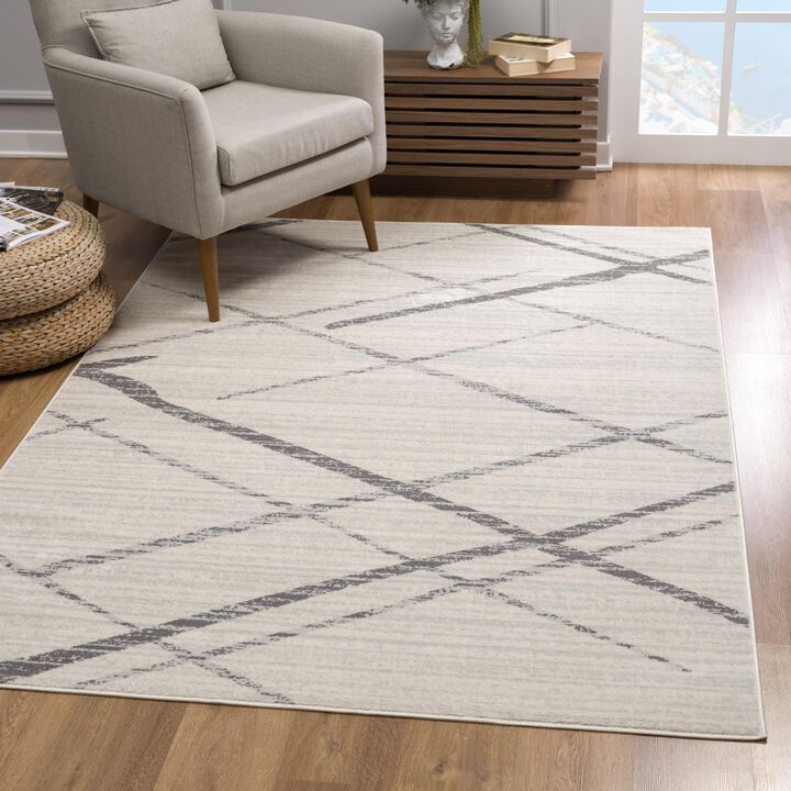 Savannah Contemporary Abstract Beige Grey Indoor Area Rug