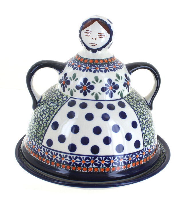 Blue Rose Polish Pottery Nature Cheese Lady