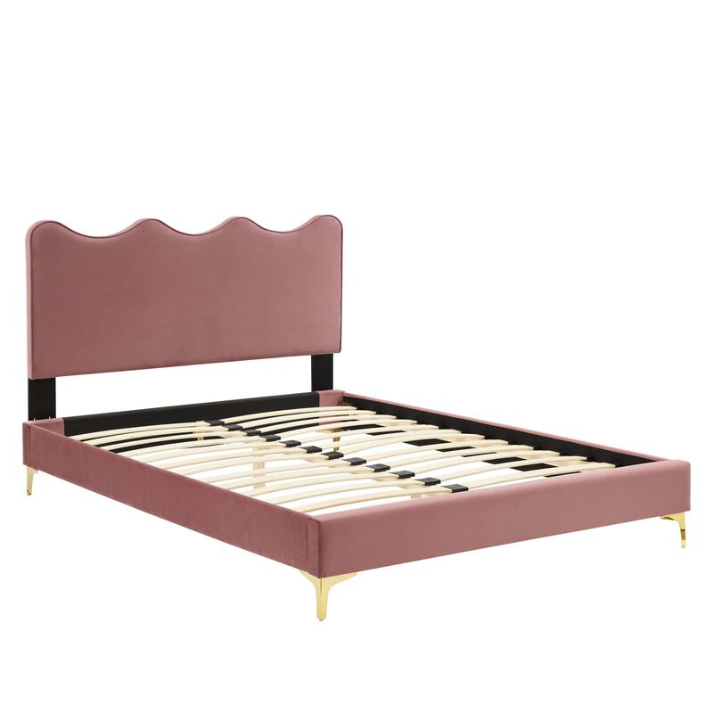 Modway - Current Performance Velvet Queen Platform Bed