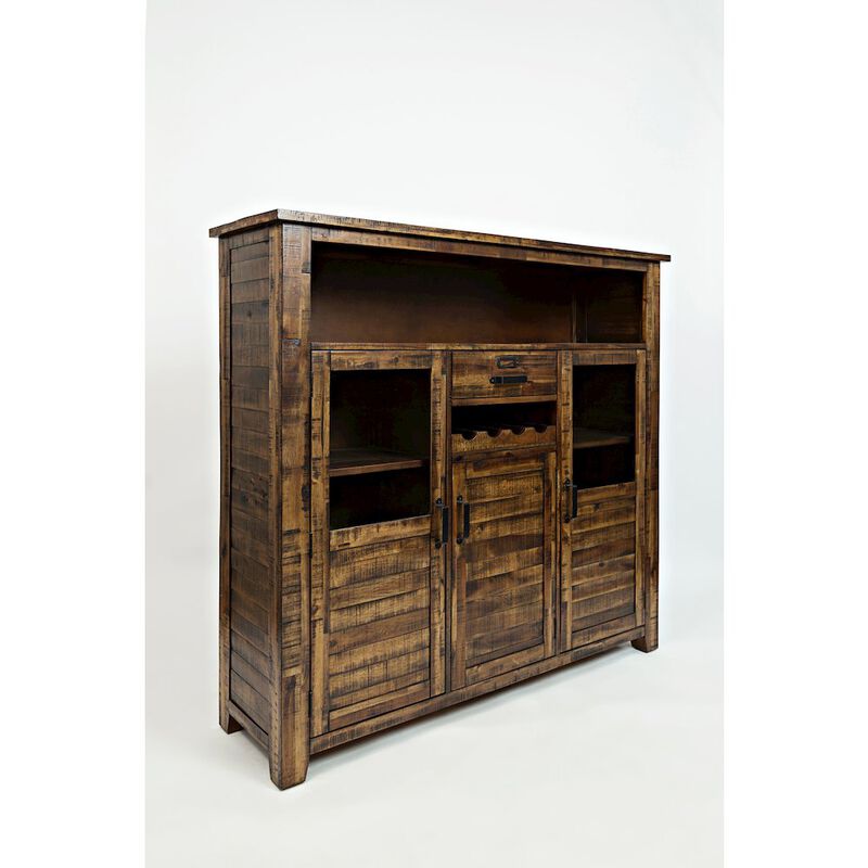 Jofran Cannon Valley Distressed Industrial Wine Cabinet