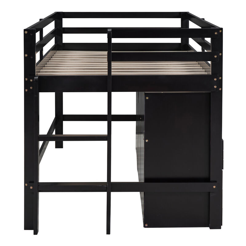 Merax Loft Bed with 4 Drawers