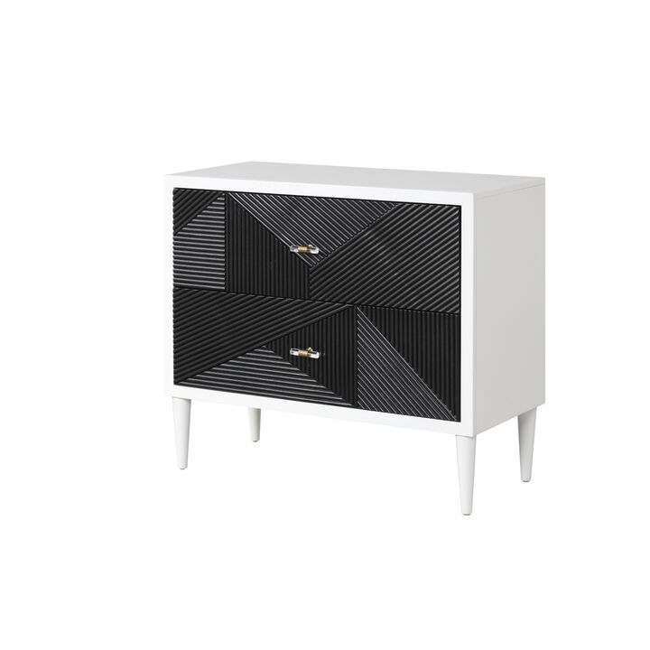 Dublin Accent Table in White & Black Finish AC00394