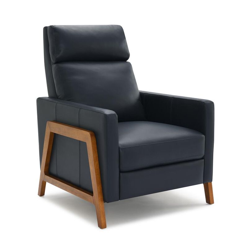 Comfort Pointe Reed Leather Push Back Recliner - Midnight Blue