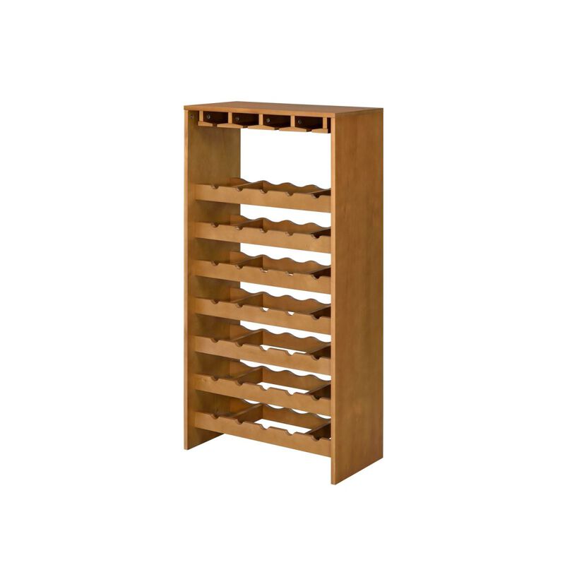 Hanzi Wine Cabinet, Oak Finish