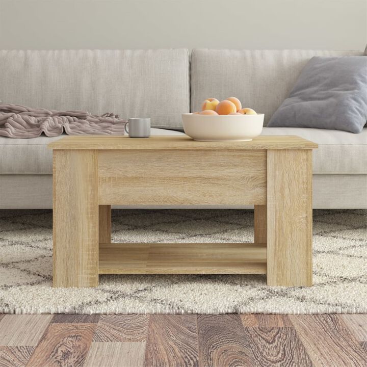 vidaXL Coffee Table Sonoma Oak 31.1"x19.3"x16.1" Engineered Wood