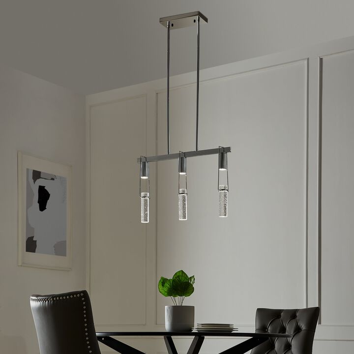 Harmony Chandelier Matte Black Metal and Acrylic 3 LED Lights Dimmable