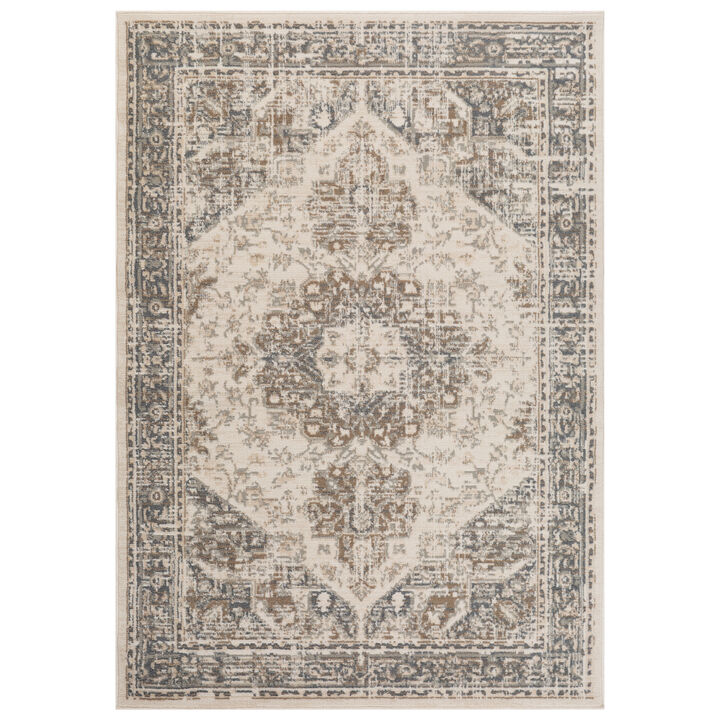 Alpine Hashlei Light Beige Medallion Area Rug