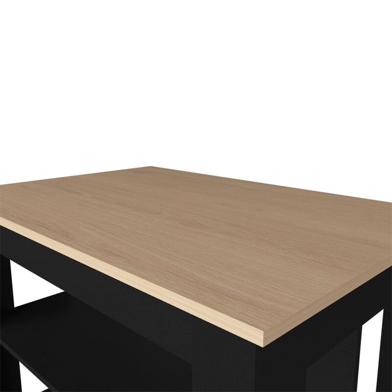 Kitchen Island Ada, Kitchen, Black / Light Pine