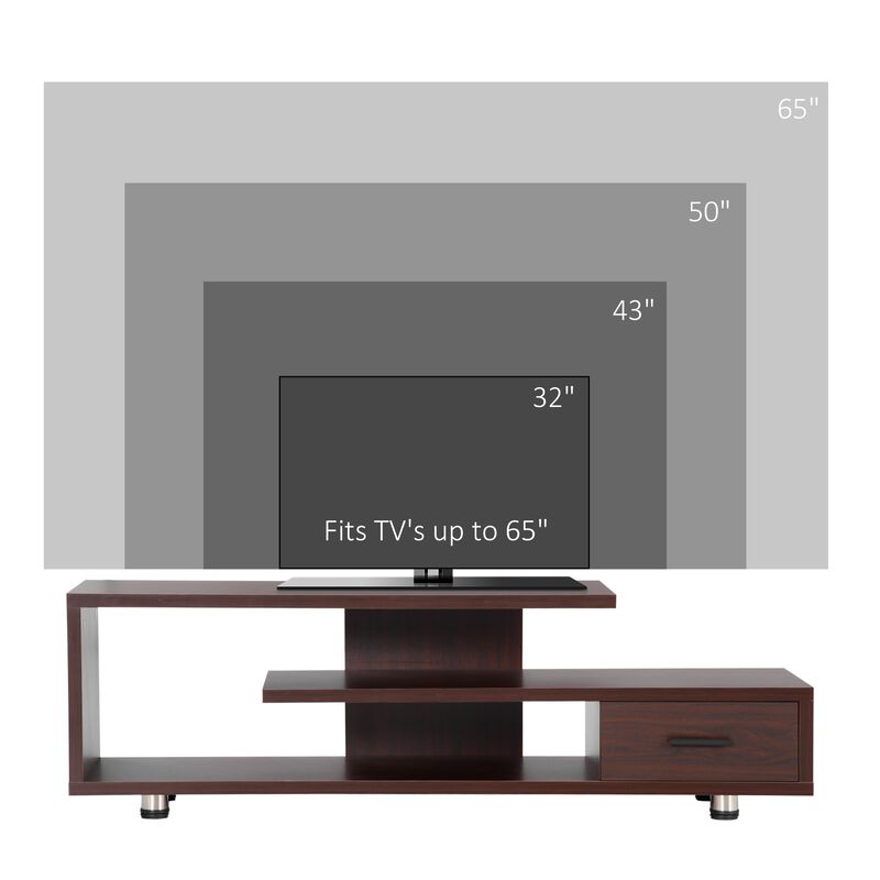 Walnut Media Storage: Chic TV Stand for 45" TVs with Drawer