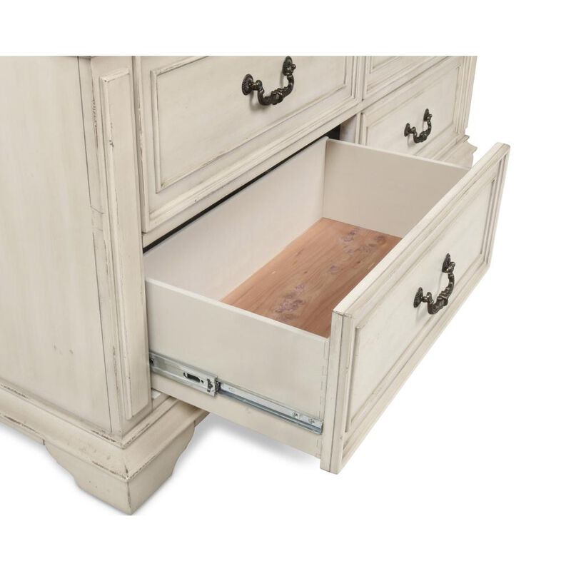 New Classic Furniture Furniture Anastasia 7-Drawer Solid Wood Dresser in Antique White