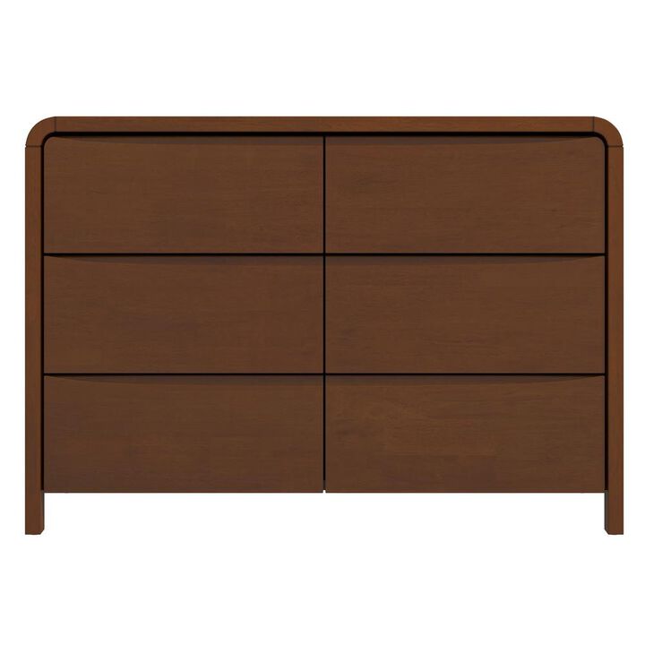 Ashcroft Furniture Co Lionel Mid Century Modern Solid Wood 6-Drawer Dresser