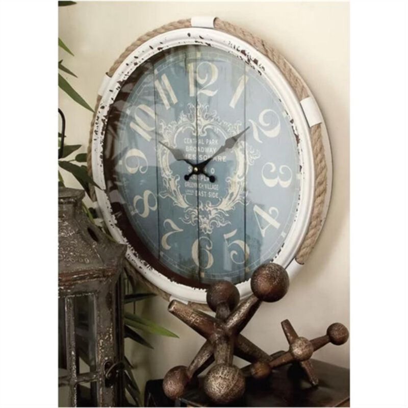 17 inch Nautical Blue Vintage Style Wall Clock