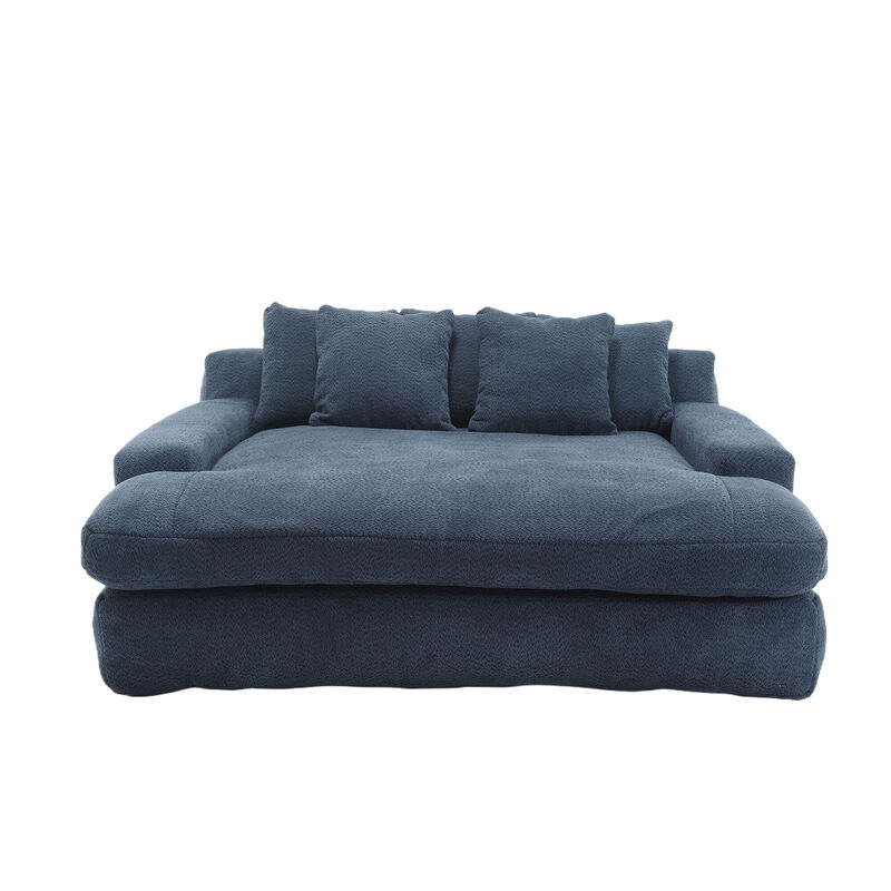 Merax Chenille 2-seater Lazy Sofa With 5 Back Pillows