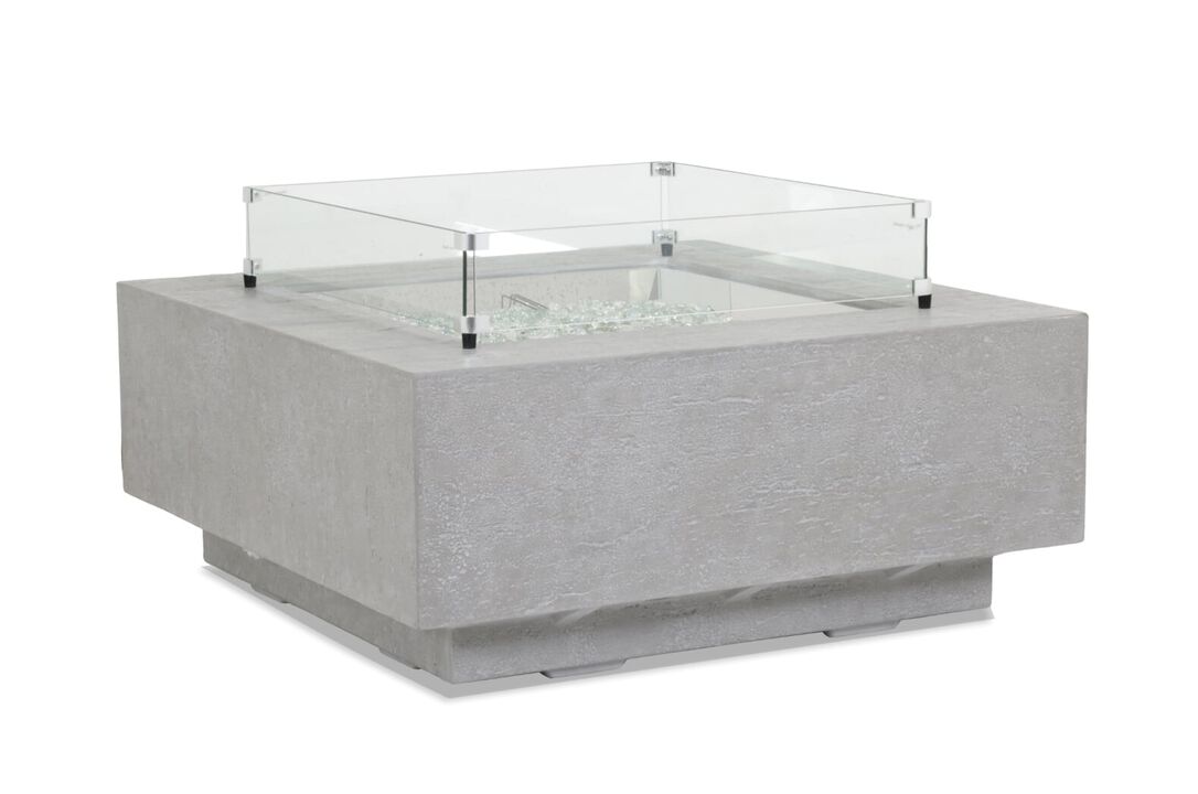 Gravelstone Square Fire Table w/ Glass Surround