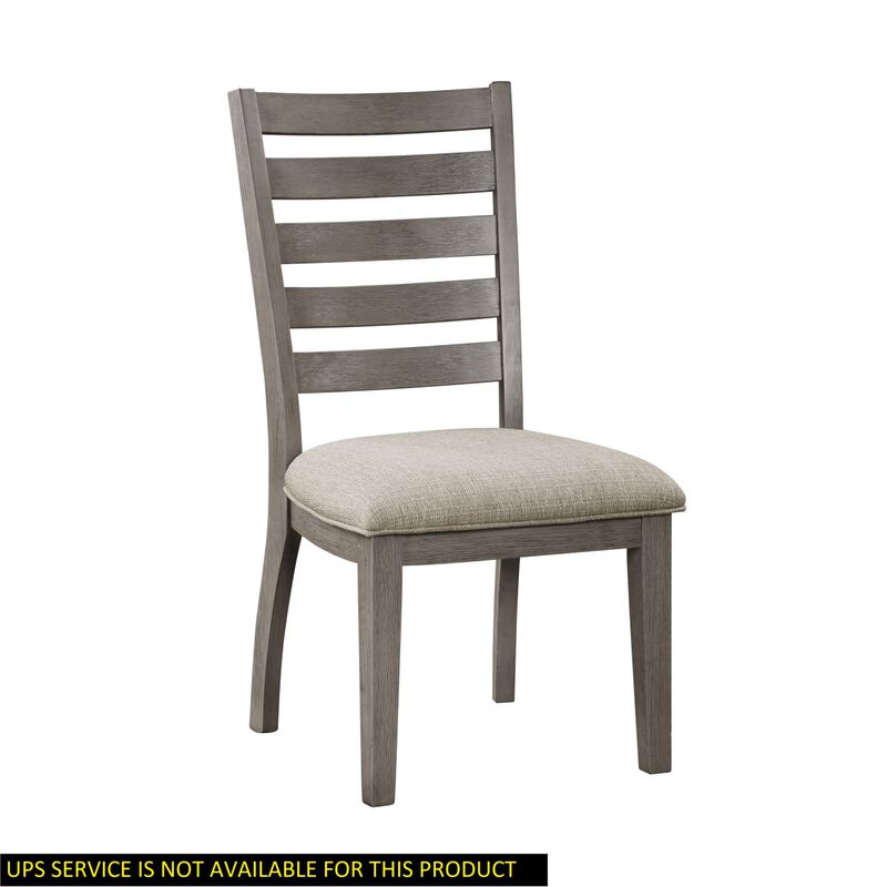 Gray Finish Traditional Style Side Chairs Set of 2pc Wooden Frame Ladder Back Design Dining Room Furniture