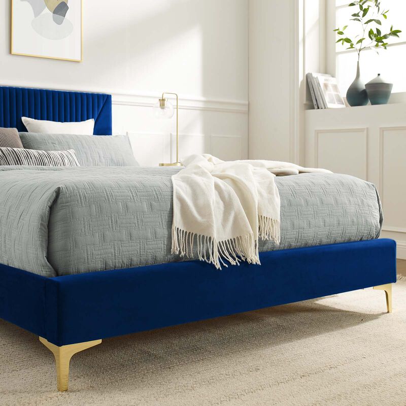 Modway - Yasmine Channel Tufted Performance Velvet Queen Platform Bed