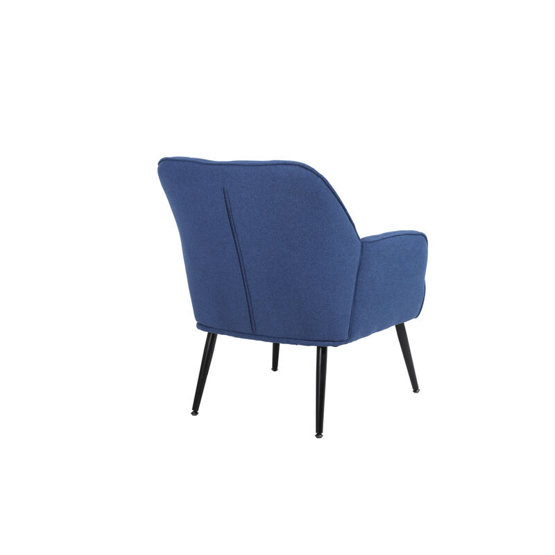Modern Mid Century Chair velvet Sherpa Armchair for Living Room Bedroom Office Easy Assemble(Blue)