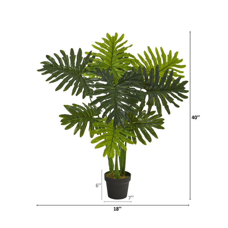 HomPlanti 40" Philodendron Artificial Plant (Real Touch)