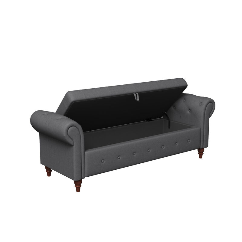 Bed Bench Dark Grey Fabric