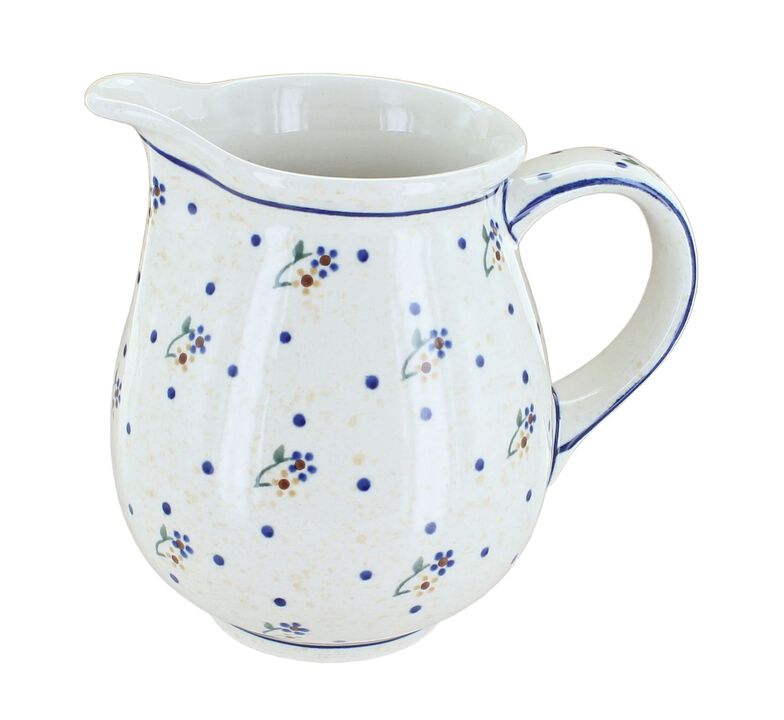 Blue Rose Polish Pottery Evergreen Small Pitcher