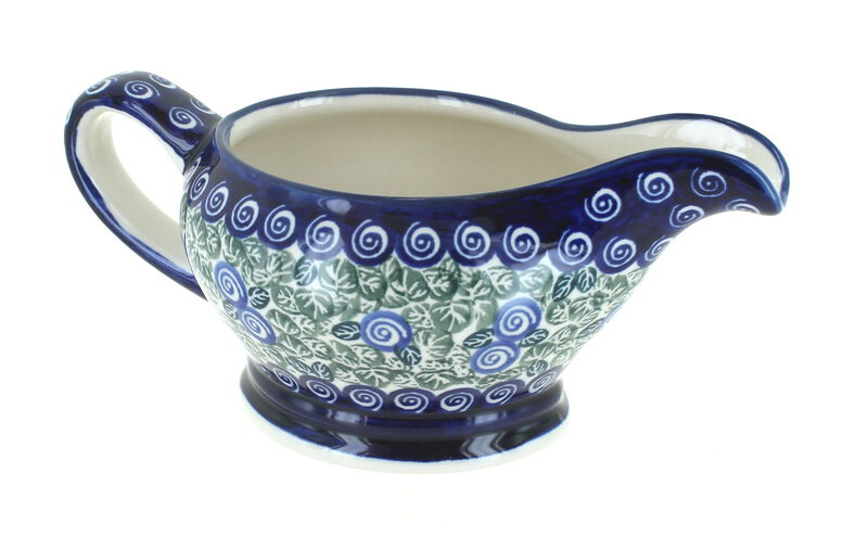 Blue Rose Polish Pottery Nature Gravy Boat