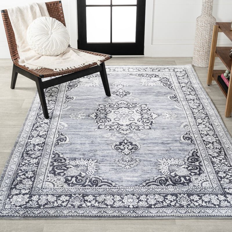 Bausch Bohemian Distressed Chenille Machine-Washable Area Rug