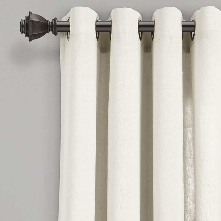 Faux Linen Grommet Window Curtain Panels