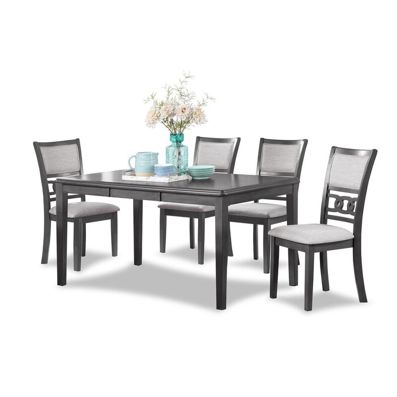 New Classic Furniture Gia 6 Pc Dining Table, 4 Chairs & Bench -Gray