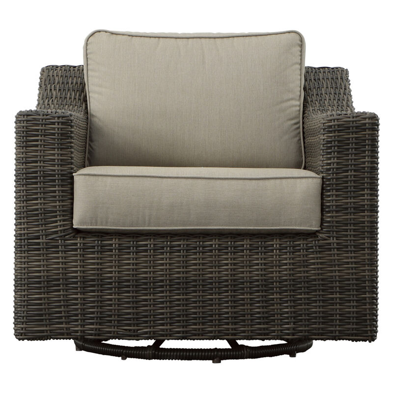 Classic Swivel Chair Outdoor - Half-Round Resin Wicker, 360 Swivel, Cushioned