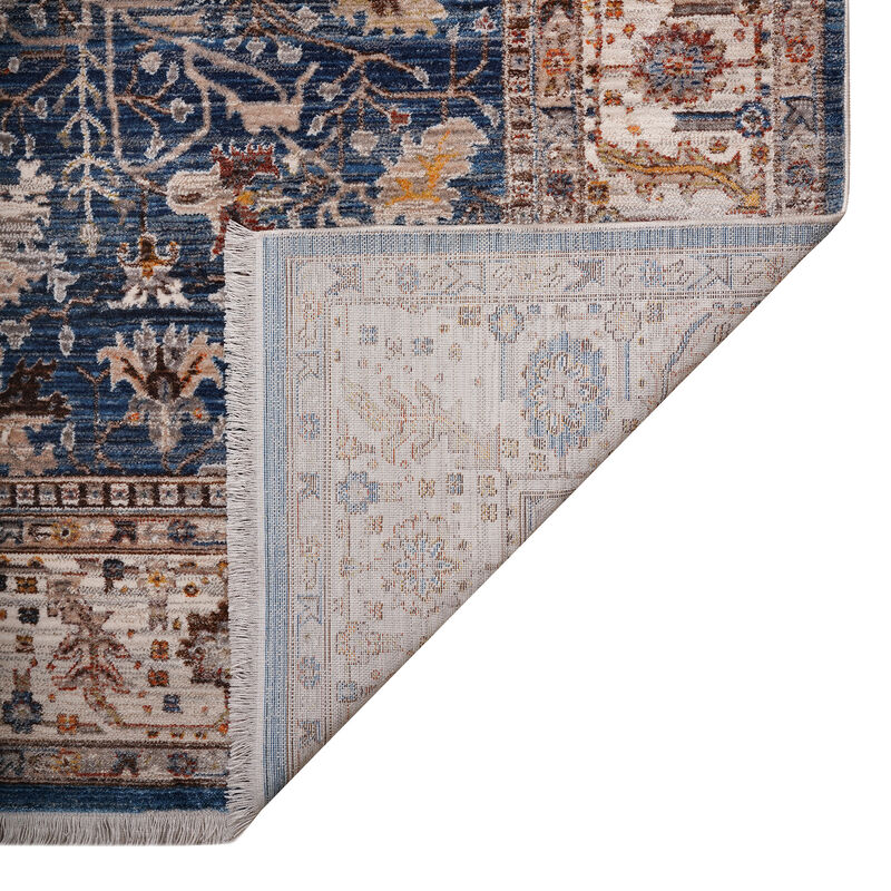 Arcadia Northam Blue Oriental Polyester Area Rug